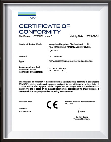 Certificat CE - LVD basse tension